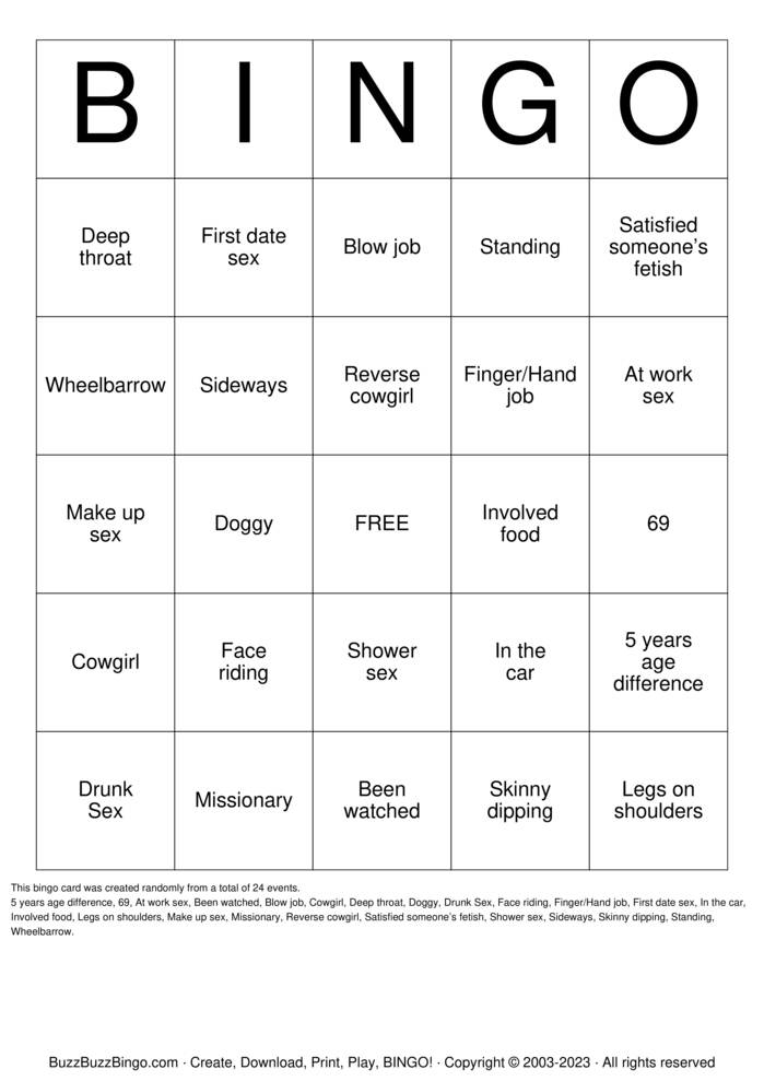Download Free Sex Bingo Cards