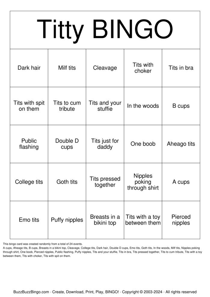 Download Free TITTY BINGO Bingo Cards Download Free TITTY BINGO Bingo Cards