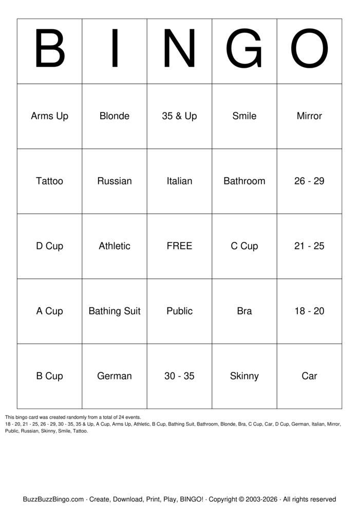 Download Free Boobie Bingo Bingo Cards Download Free Boobie Bingo Bingo Cards