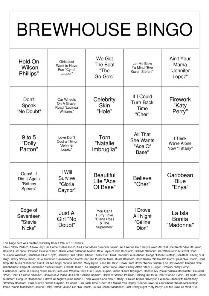Download Free Custom Bingo Cards