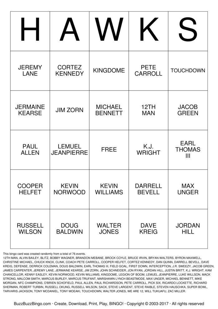 Download Free Custom Bingo Cards