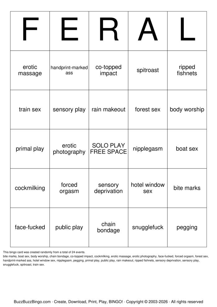 Download Free SEXY BINGO Bingo Cards Download Free SEXY BINGO Bingo Cards