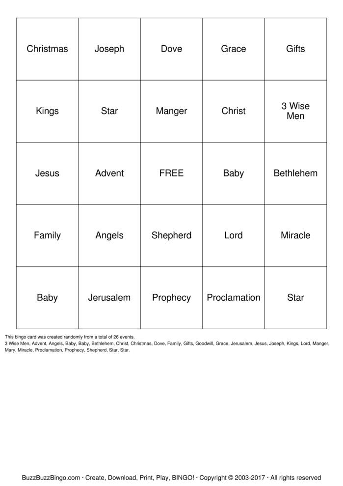 jesus Bingo Cards to Download, Print and Customize!
