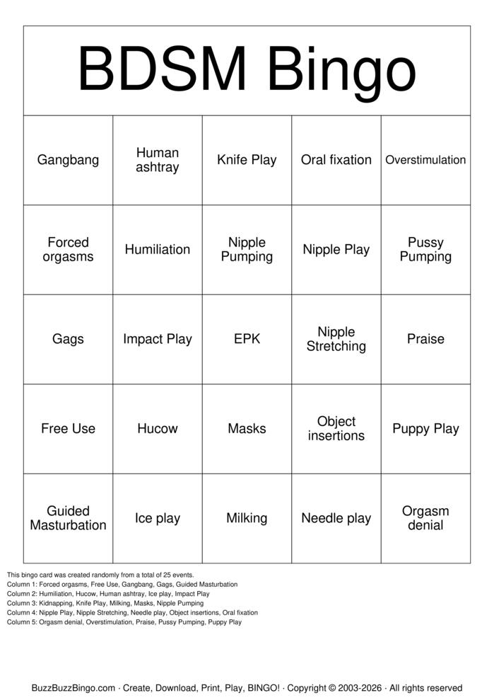 Download Free BDSM Bingo Bingo Cards Download Free BDSM Bingo Bingo Cards