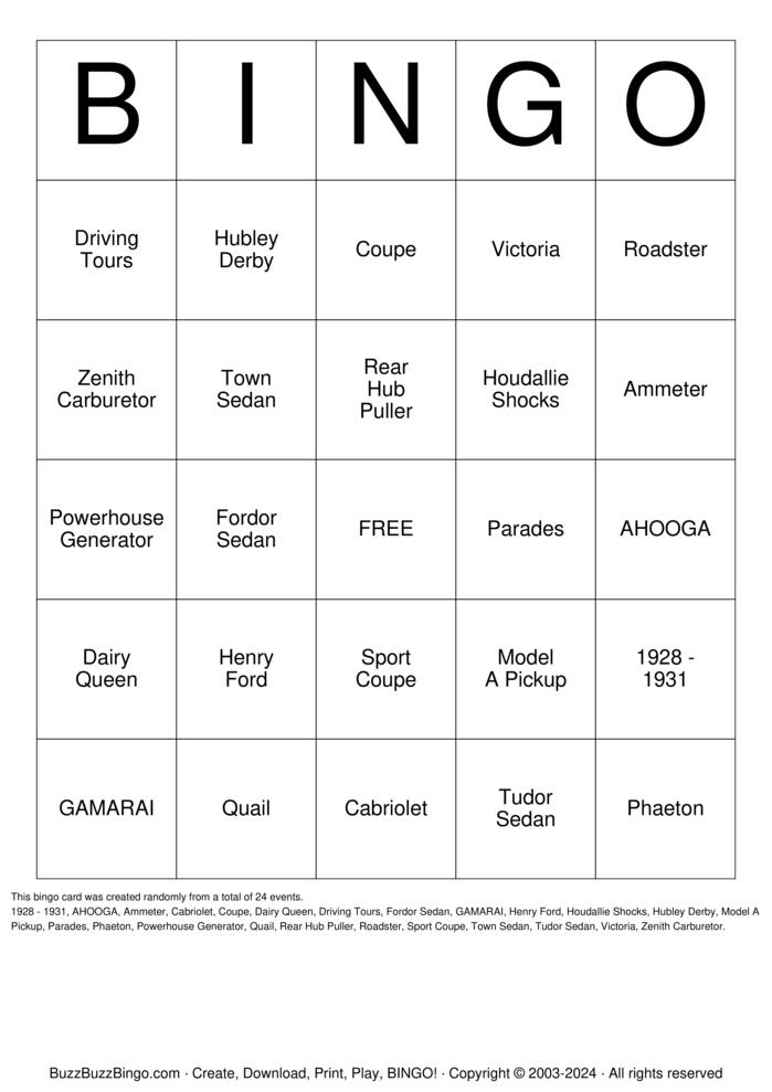 Download Free Custom Bingo Cards