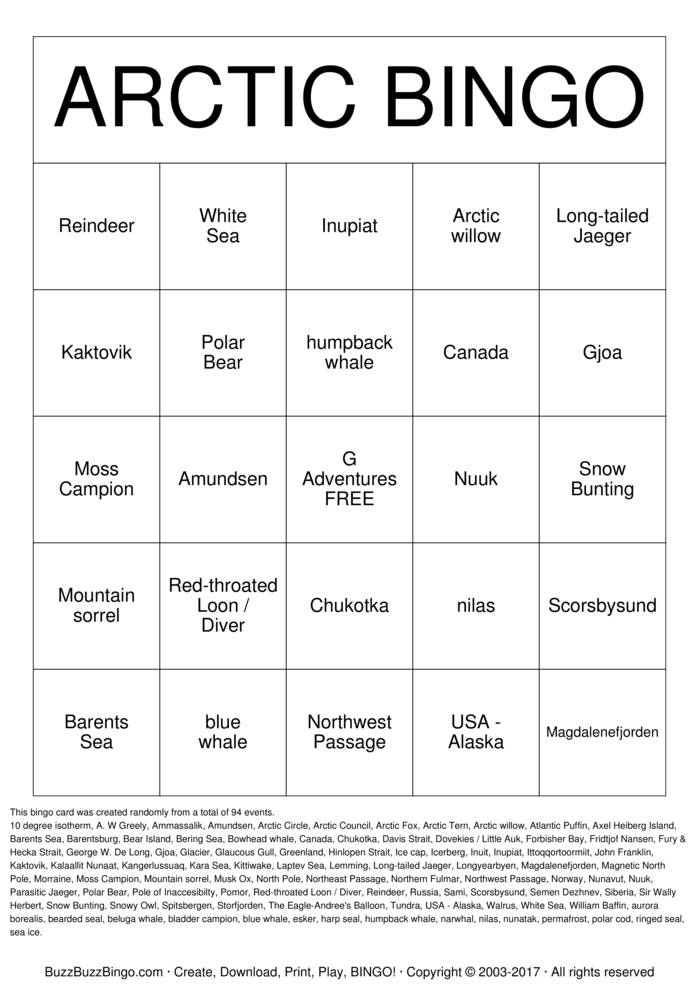 Download Free Custom Bingo Cards