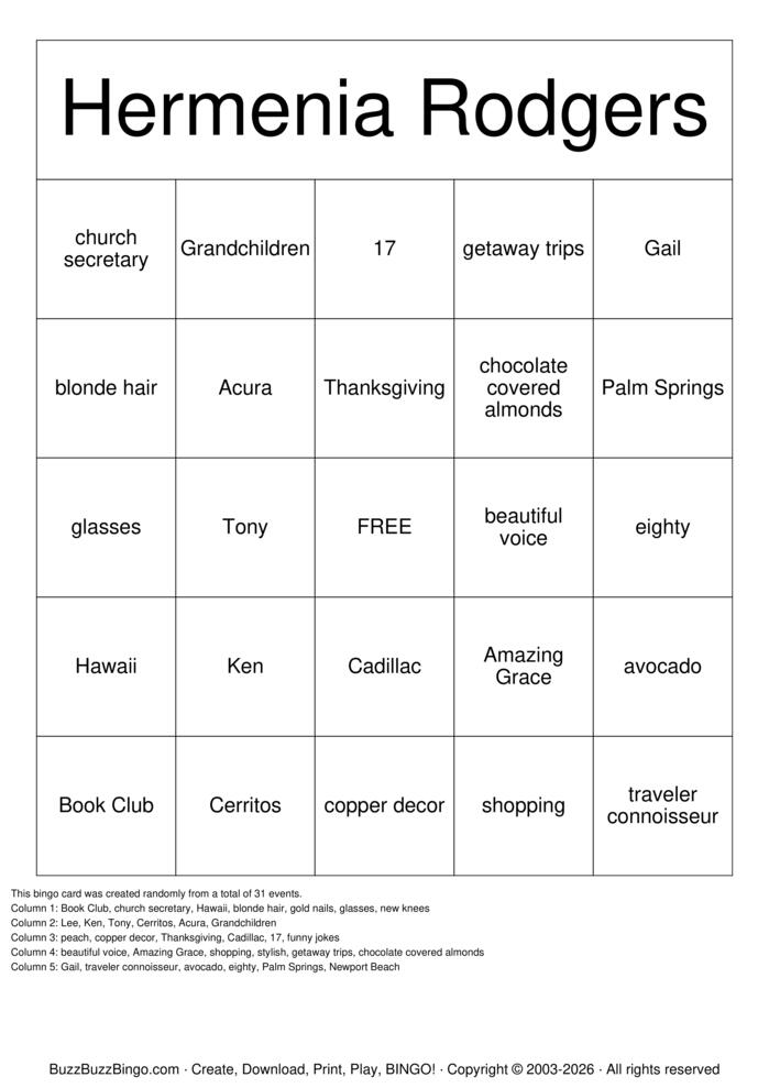 Download Free Milestone 80th Birthday Bingo Cards
