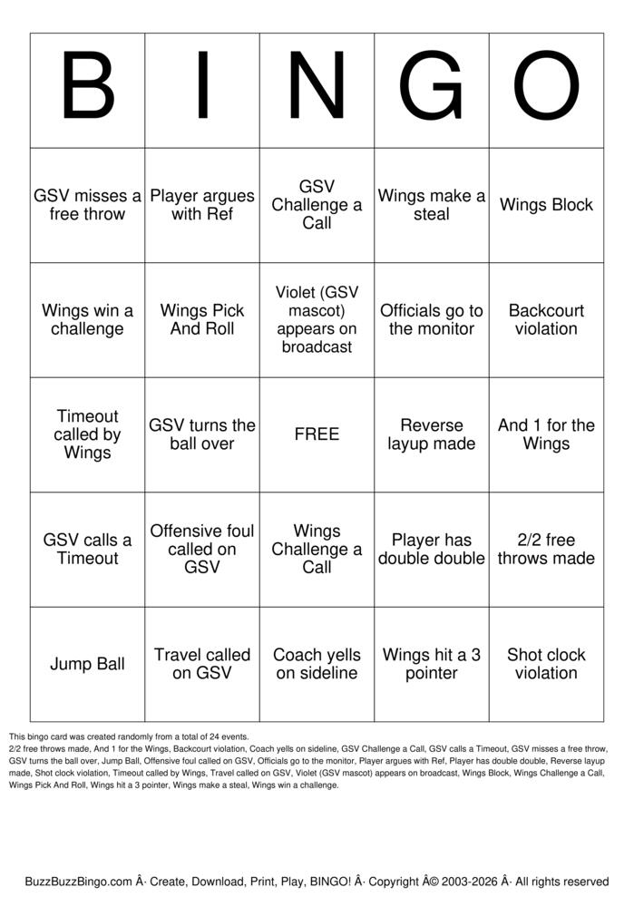 Download Free Wings Watch Party Bingo Cards