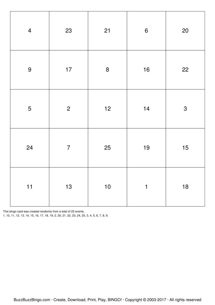 Bingo Cards to Download, Print and Customize!