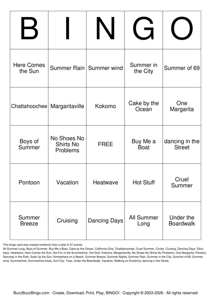 Download Free Custom Bingo Cards Download Free Custom Bingo Cards
