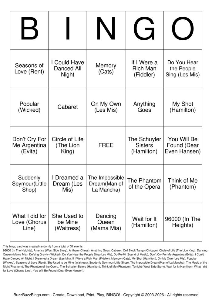 Download Free Custom Bingo Cards Download Free Custom Bingo Cards