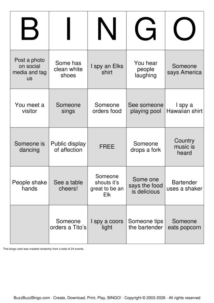 Download Free BAR BINGO Bingo Cards Download Free BAR BINGO Bingo Cards