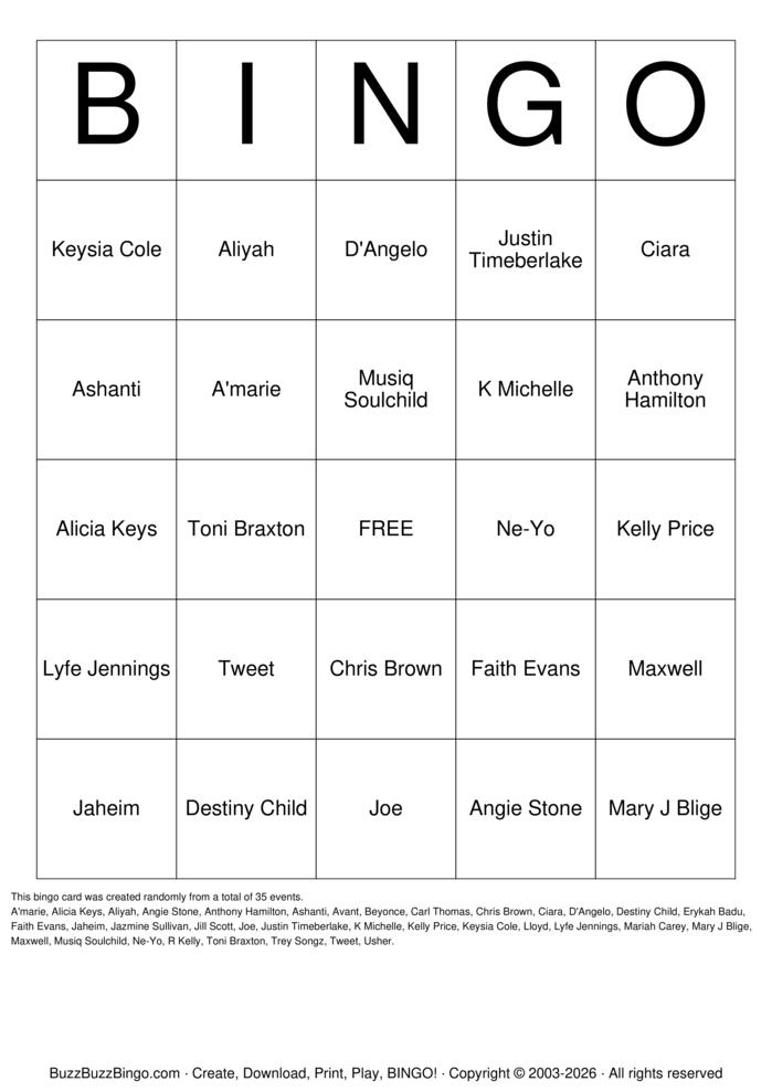 Download Free Custom Bingo Cards