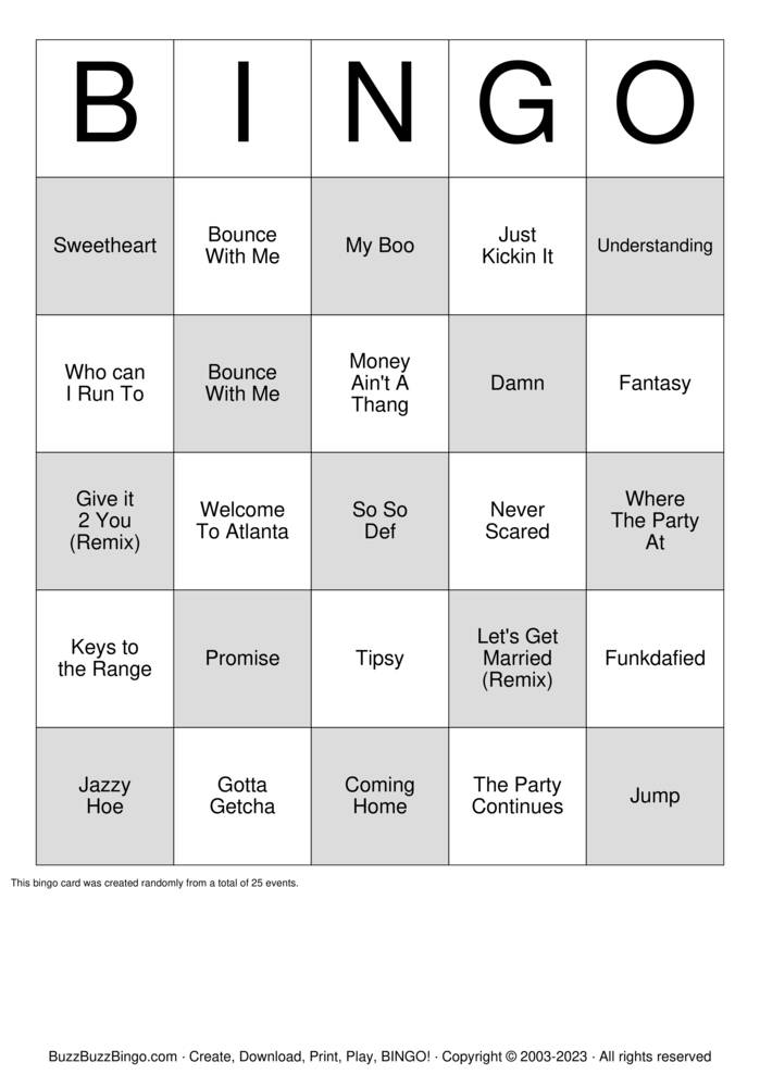 Download Free So So Def Bingo Cards