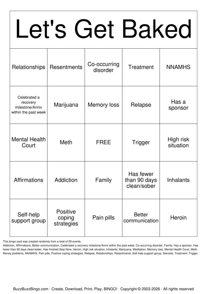 Download Free marijuana Bingo Cards