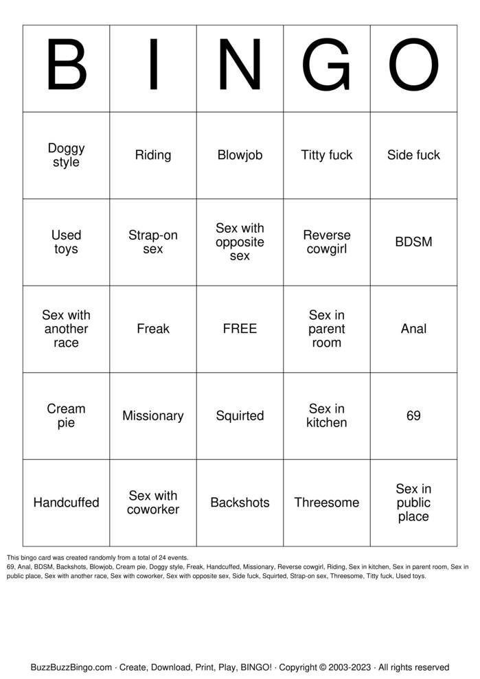 Download Free BDSM positions Bingo Cards