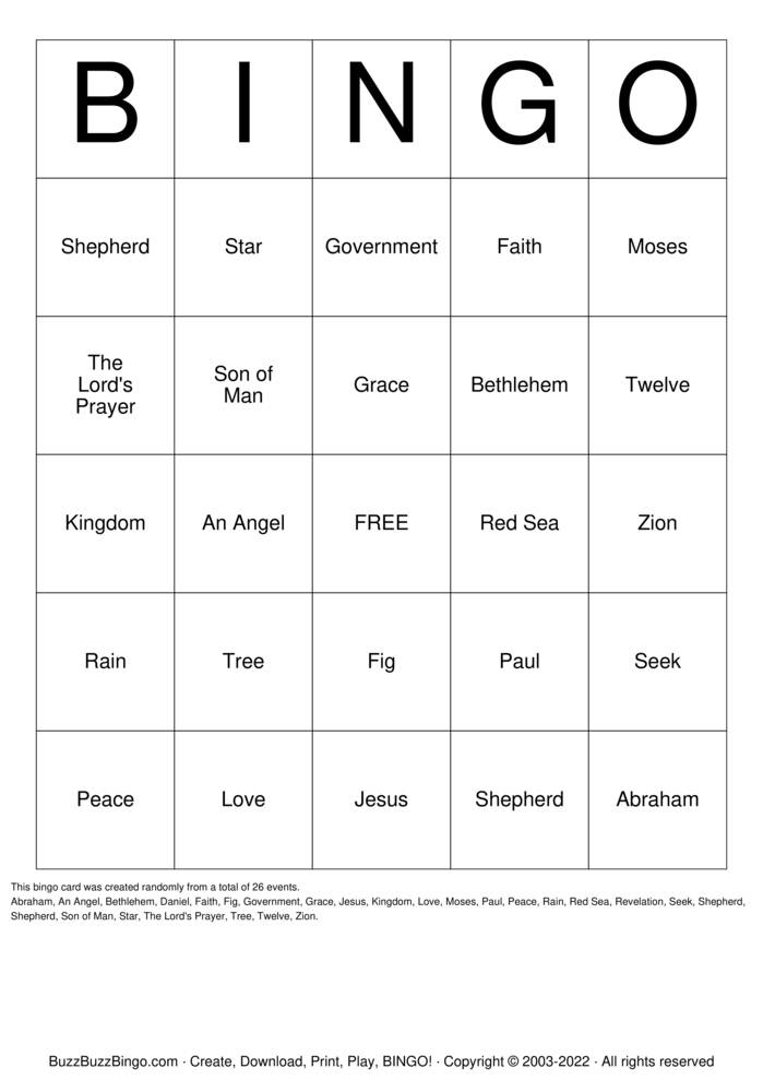 BIBLE Bingo Cards to Download, Print and Customize!