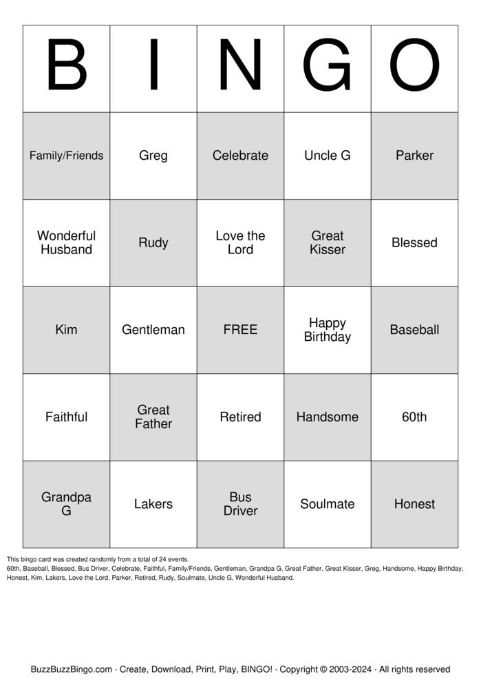Download Free Custom Bingo Cards Download Free Custom Bingo Cards