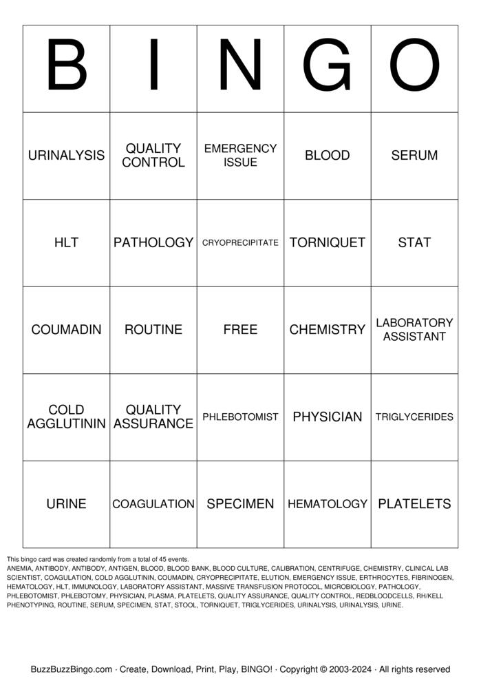 Download Free LAB WEEK Bingo Cards Download Free LAB WEEK Bingo Cards