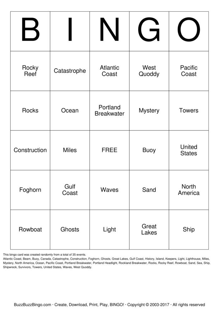 Download Free LIGHT Bingo Cards