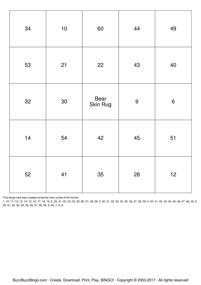 Numbers 1-60 Bingo Cards to Download, Print and Customize!