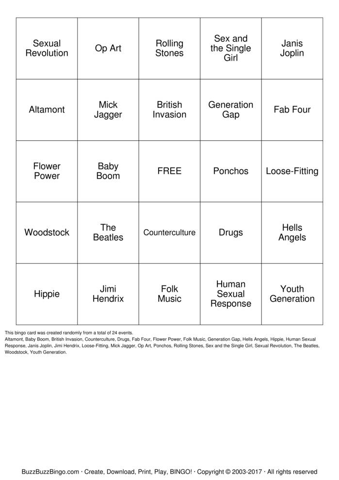 Download Free Hippies Bingo Bingo Cards Download Free Hippies Bingo Bingo Cards