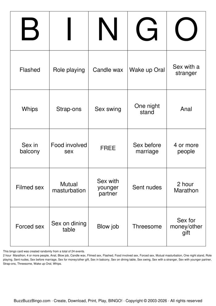 Download Free Sex Act Bingo Bingo Cards Download Free Sex Act Bingo Bingo Cards