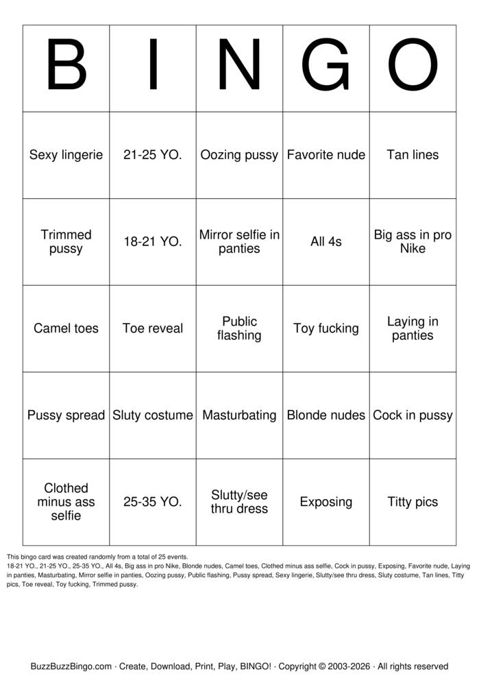 Download Free Slut Bingo! Bingo Cards Download Free Slut Bingo! Bingo Cards