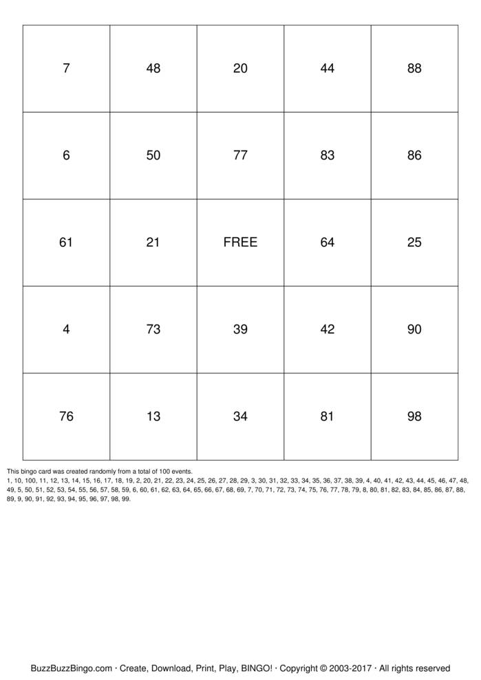 Bingo Cards to Download, Print and Customize!