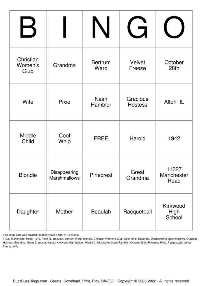 Download Free Blondie Bingo Bingo Cards Download Free Blondie Bingo Bingo Cards