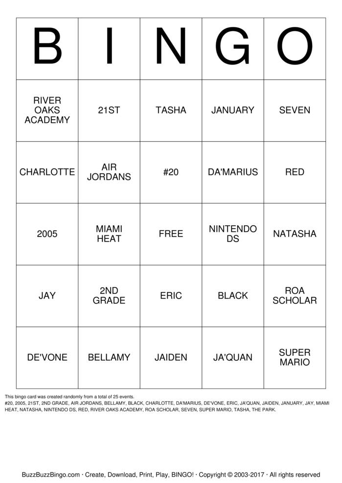 Custom Bingo Cards to Download, Print and Customize!