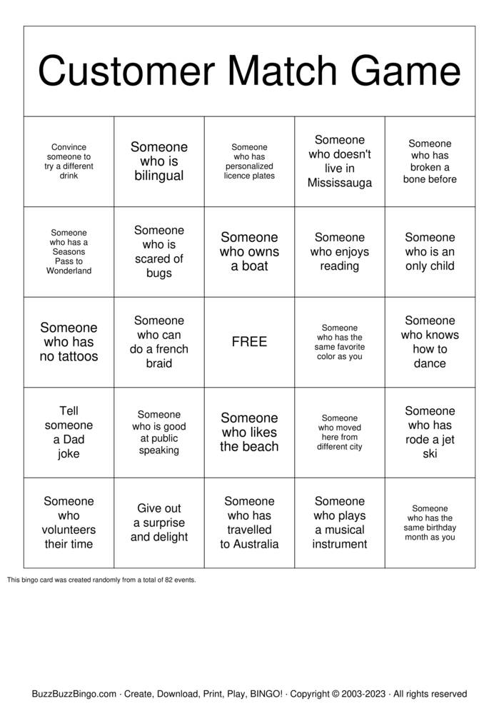 Download Free Friendship Bingo Bingo Cards