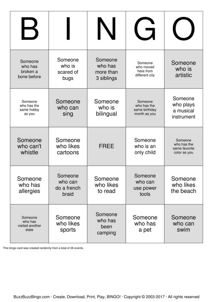 Friendship Bingo Bingo Cards to Download, Print and Customize!