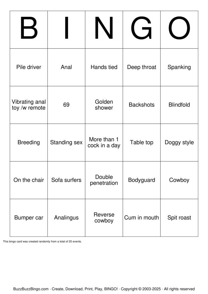 Download Free Gay SEX positions Bingo Cards Download Free Gay SEX positions Bingo Cards