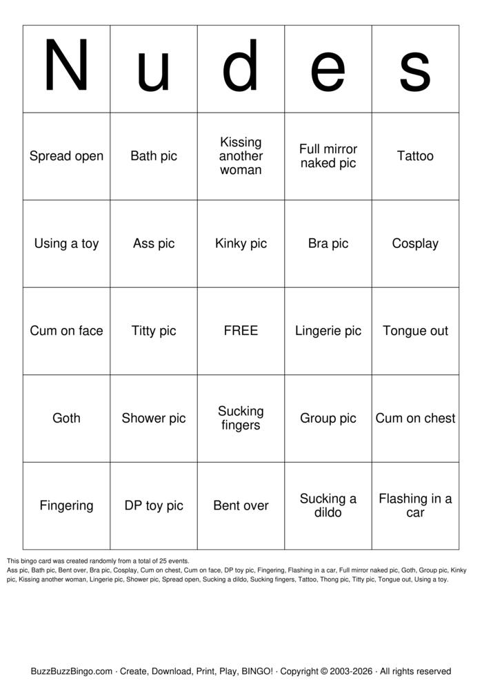 Download Free Nude Sexy Pics Bingo Cards Download Free Nude Sexy Pics Bingo Cards