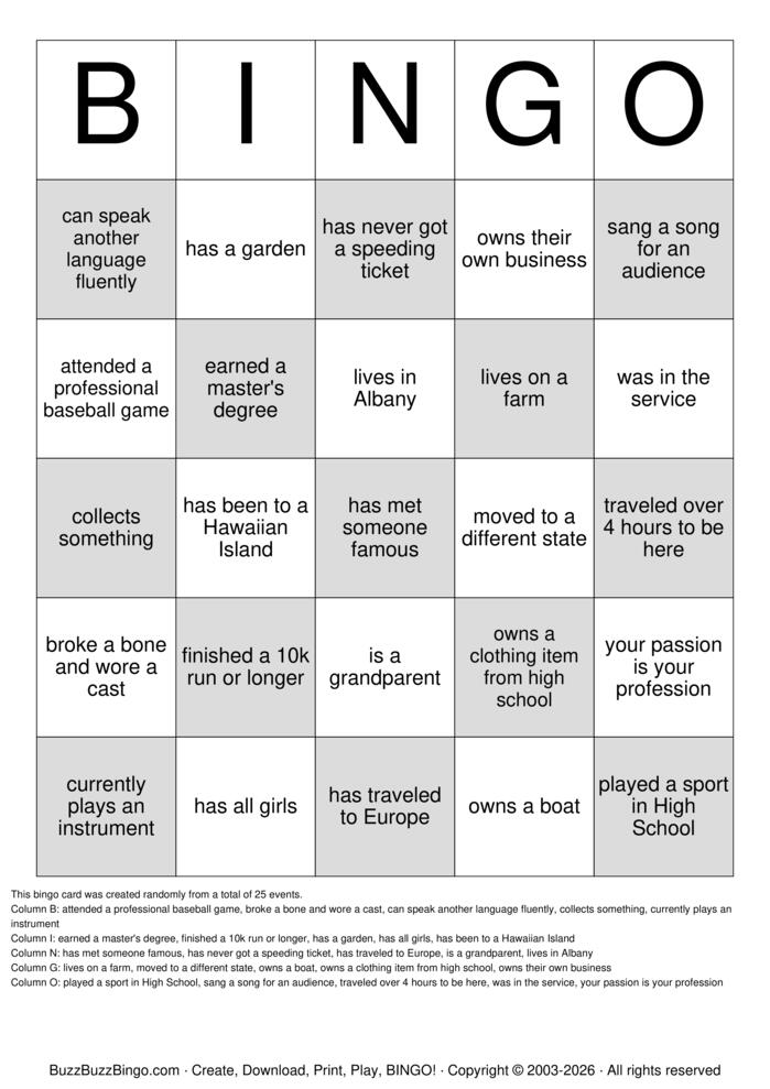 Download Free 30th Class Reunion Bingo Cards