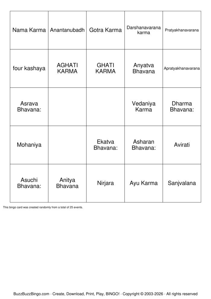 Download Free Jain Bingo Bingo Cards Download Free Jain Bingo Bingo Cards