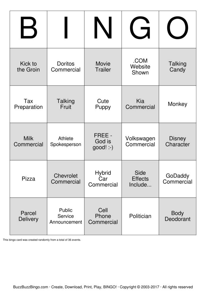 Download Free Malone Chorale Super Bowl Bingo Cards Download Free Malone Chorale Super Bowl Bingo Cards
