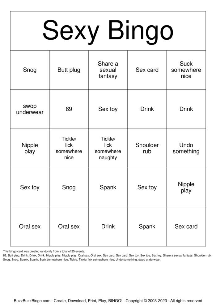 Download Free Spicy Bingo Cards