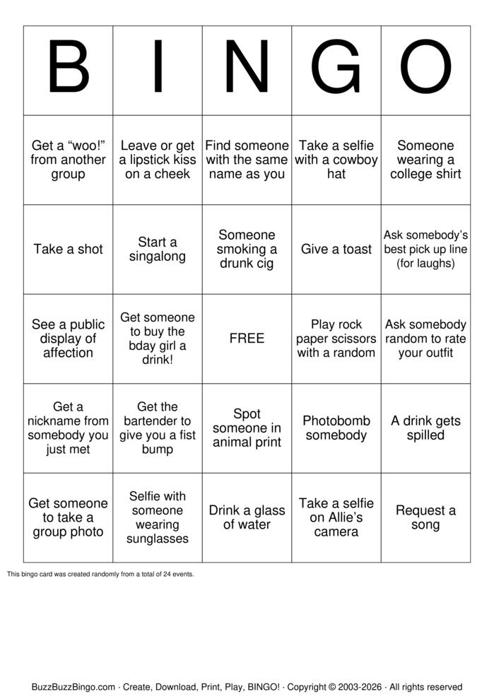 Download Free BAR BINGO Bingo Cards