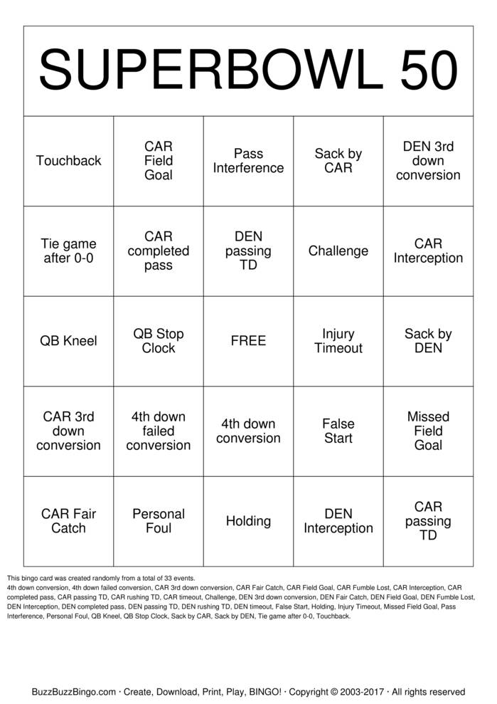 Download Free Custom Bingo Cards