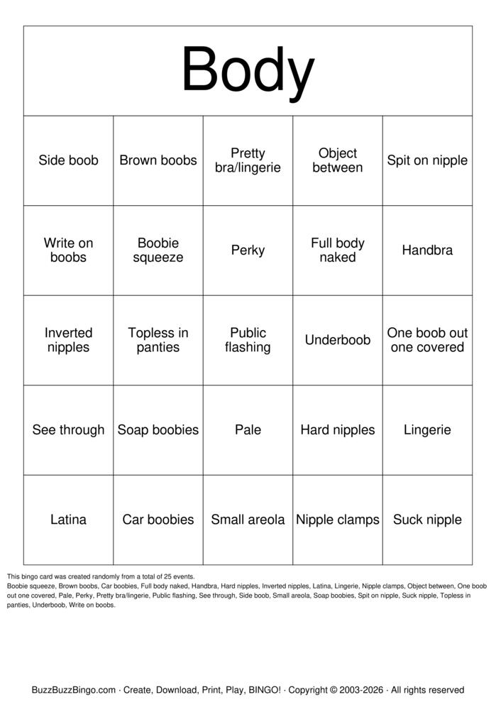 Download Free Body Bingo Cards