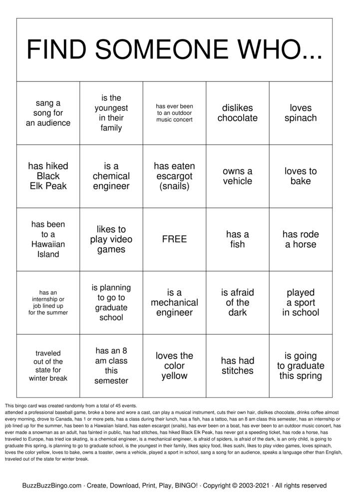 Download Free Ice Breaker Bingo Bingo Cards