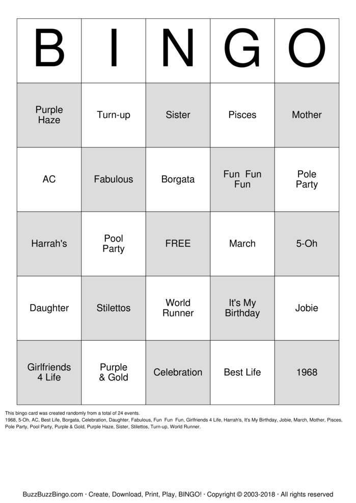 Download Free Jo's 5-0h Bingo Cards