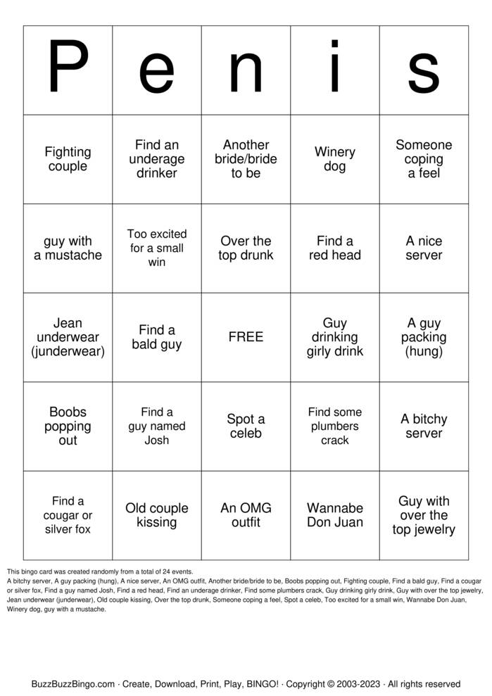 Download Free Penis Bingo Cards Download Free Penis Bingo Cards