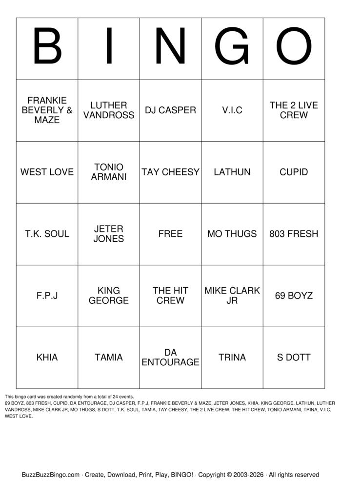 Download Free RATHETT BINGO @ THE SOCIAL Bingo Cards