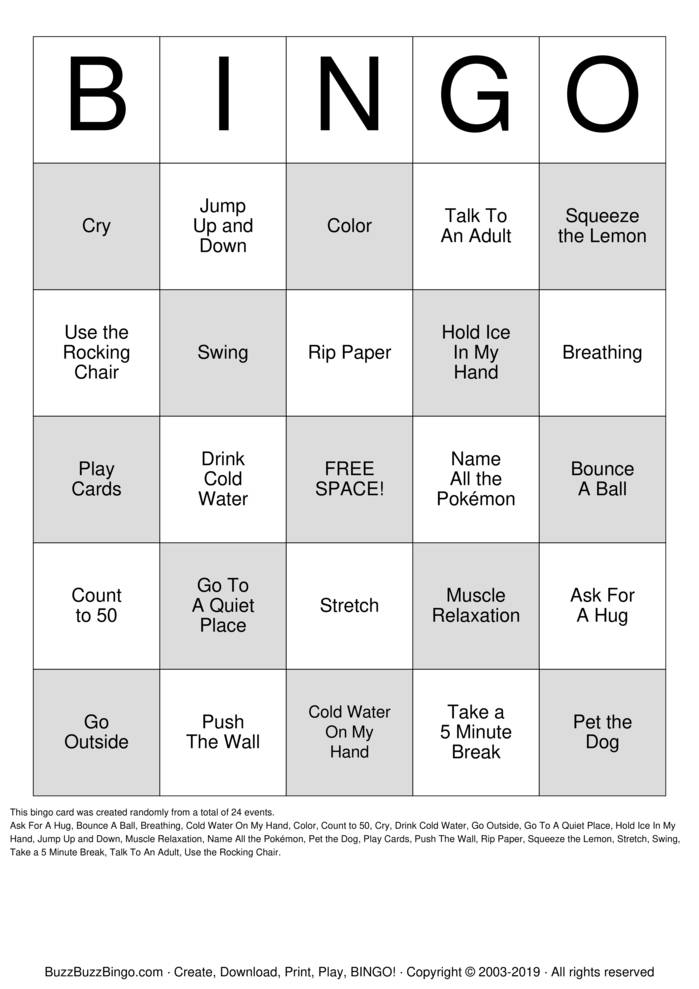 Relaxation Bingo! Bingo Cards to Download, Print and Customize!