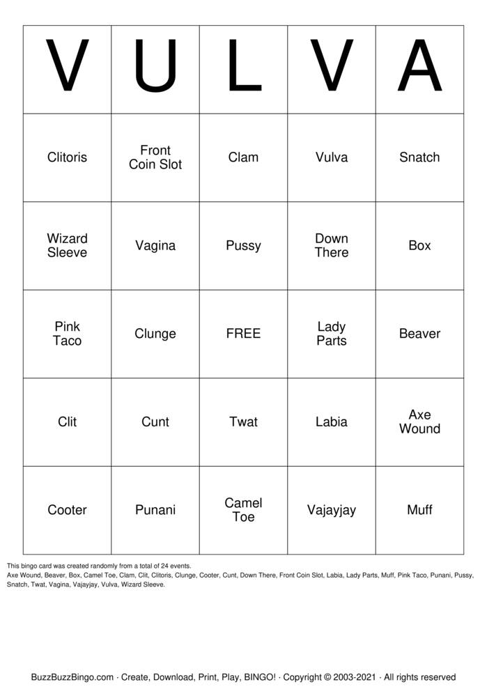 Download Free menstrual cycle Bingo Cards