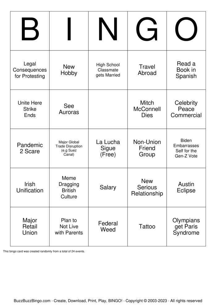 Bingo Cards to Download, Print and Customize!