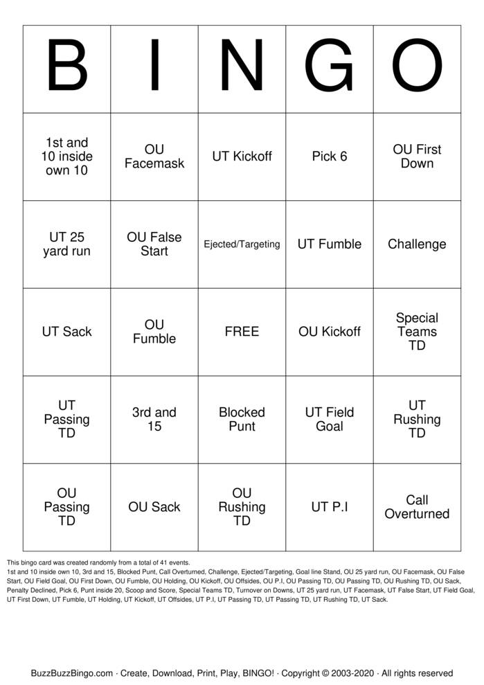 Download Free Custom Bingo Cards Download Free Custom Bingo Cards